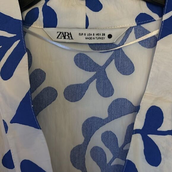 Zara  ECRU PRINTED SHORT DRESS Size S - Picture 10 of 10